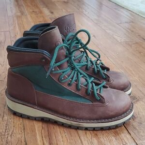 Danner Ridge Smores Brown Leather Green Canvas Boots